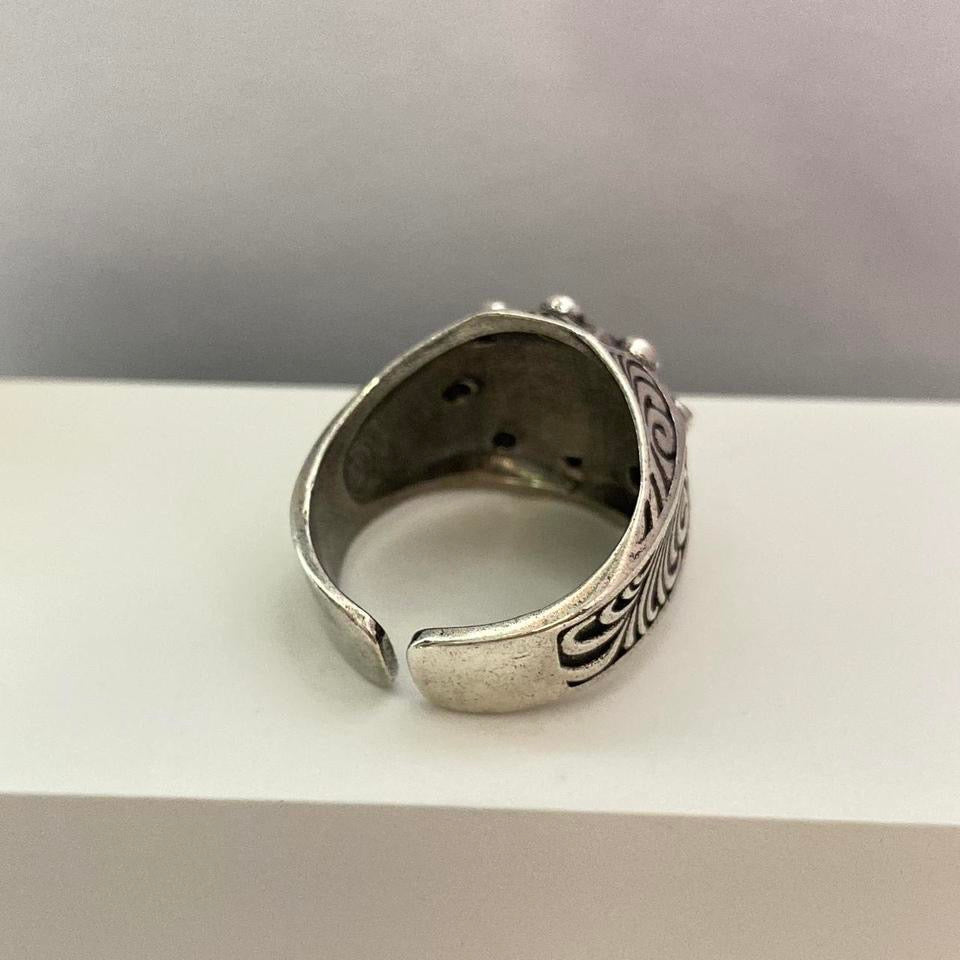 925 Silver Plated Adjustable Devil Clown Ring for Men Women,Punk Hip Hop Ring