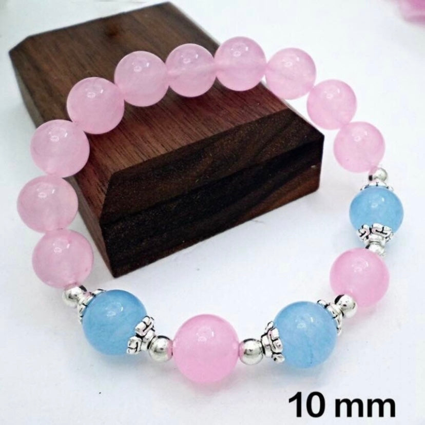 10mm Crystal Chalcedony Bead Stretch Bracelet for Women
