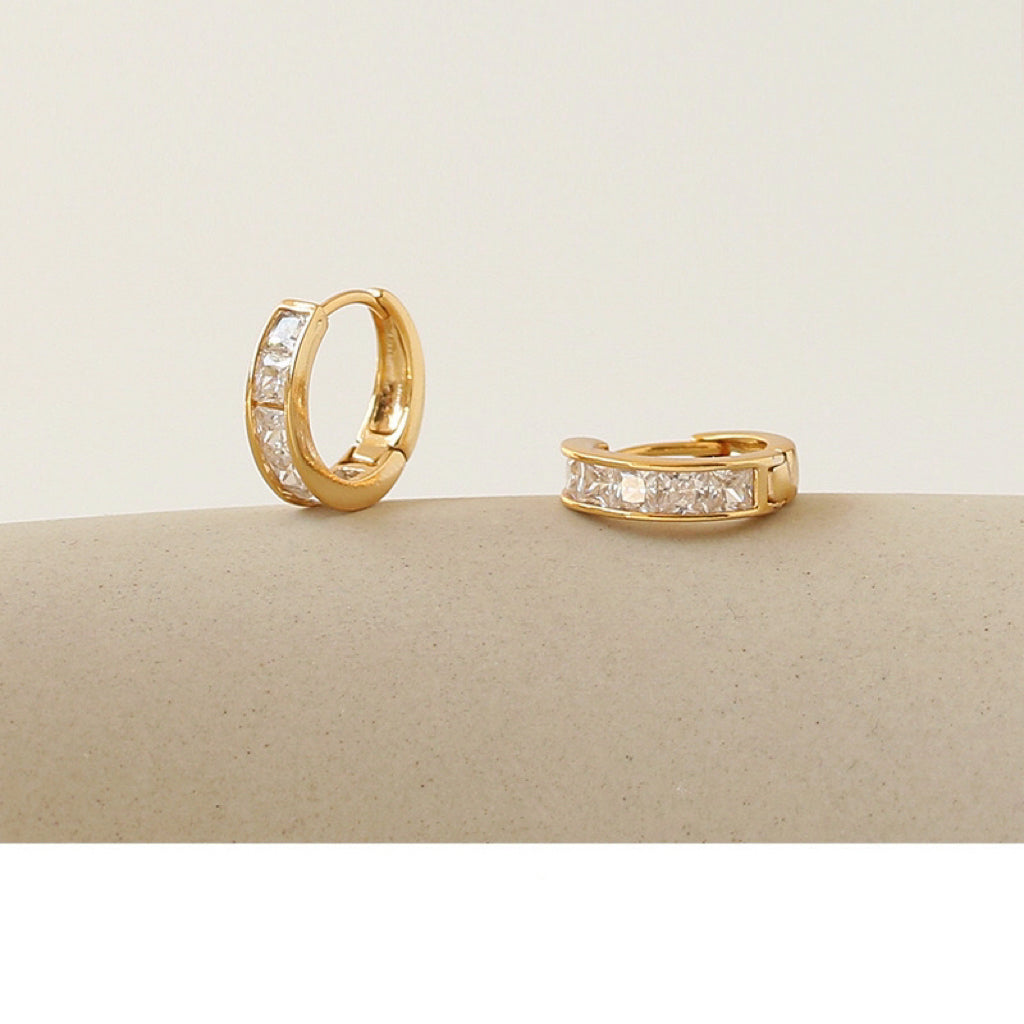 CZ Small Hoop Earrings for Women Men