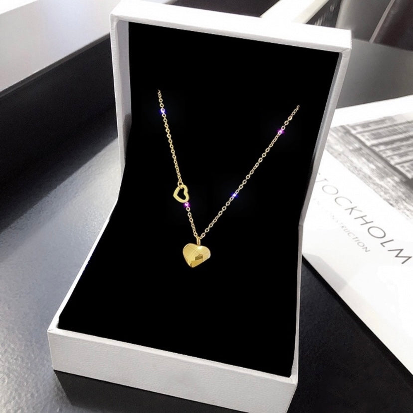 18K Gold Plated Love Heart Pendant Necklace for Women