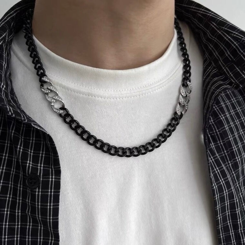 Titanium Steel Link Chain Necklace for Men Women,Punk Hip Hop Necklace
