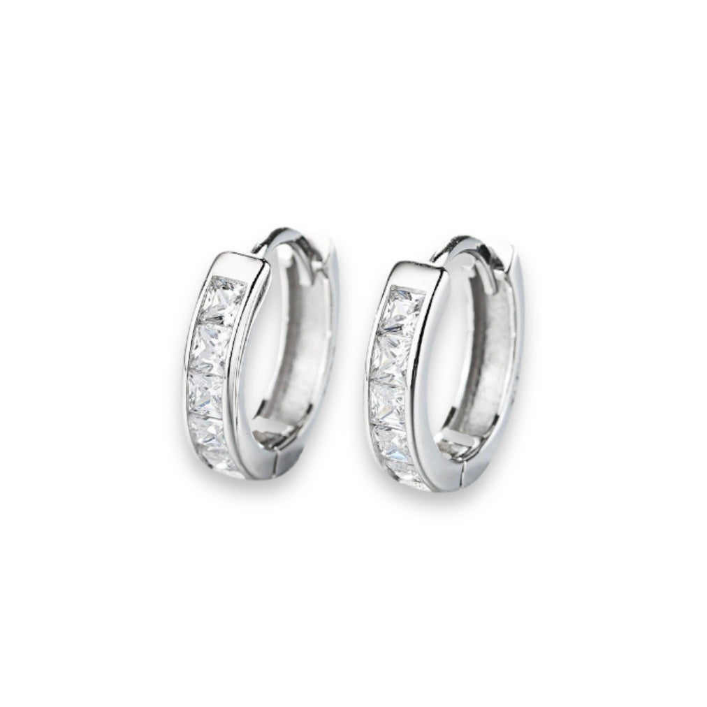 CZ Small Hoop Earrings for Women Men