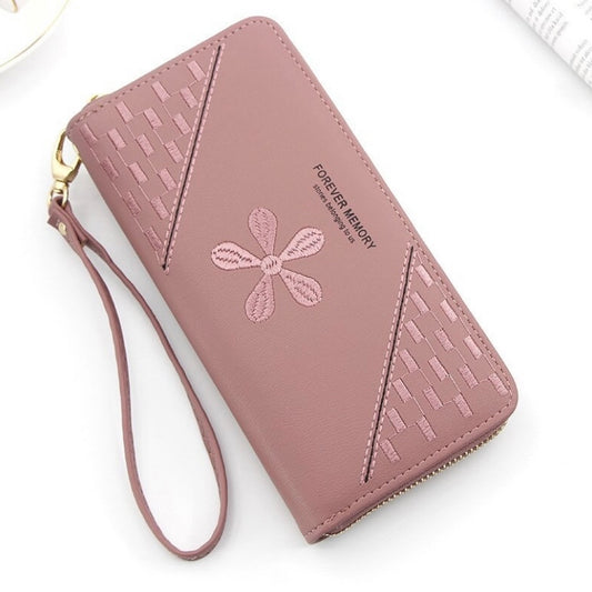 Wallet for Women,Fashion Leather Zipper Wallet,Large Capacity Long Wallet Credit Card Holder Coin Purse Clutch Wristlet