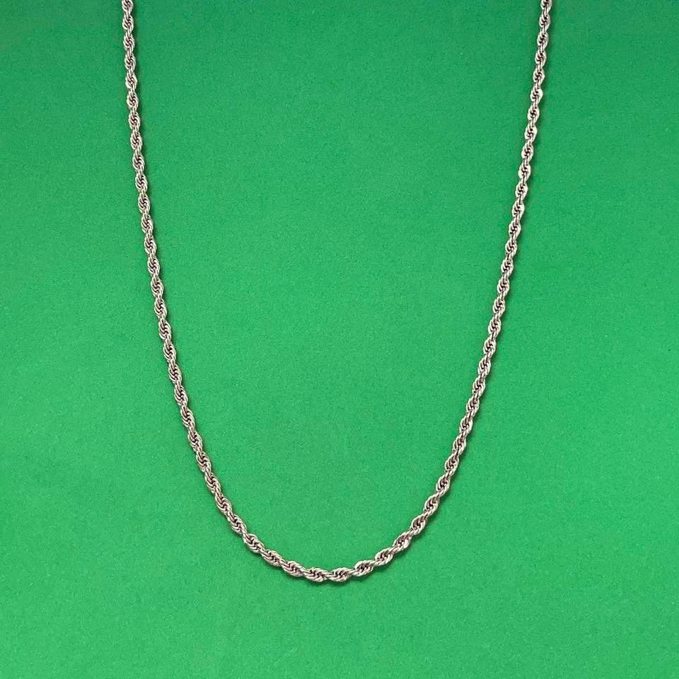 925 Silver Plated Link Chain Necklace for Men Women,Punk Hip Hop Necklace