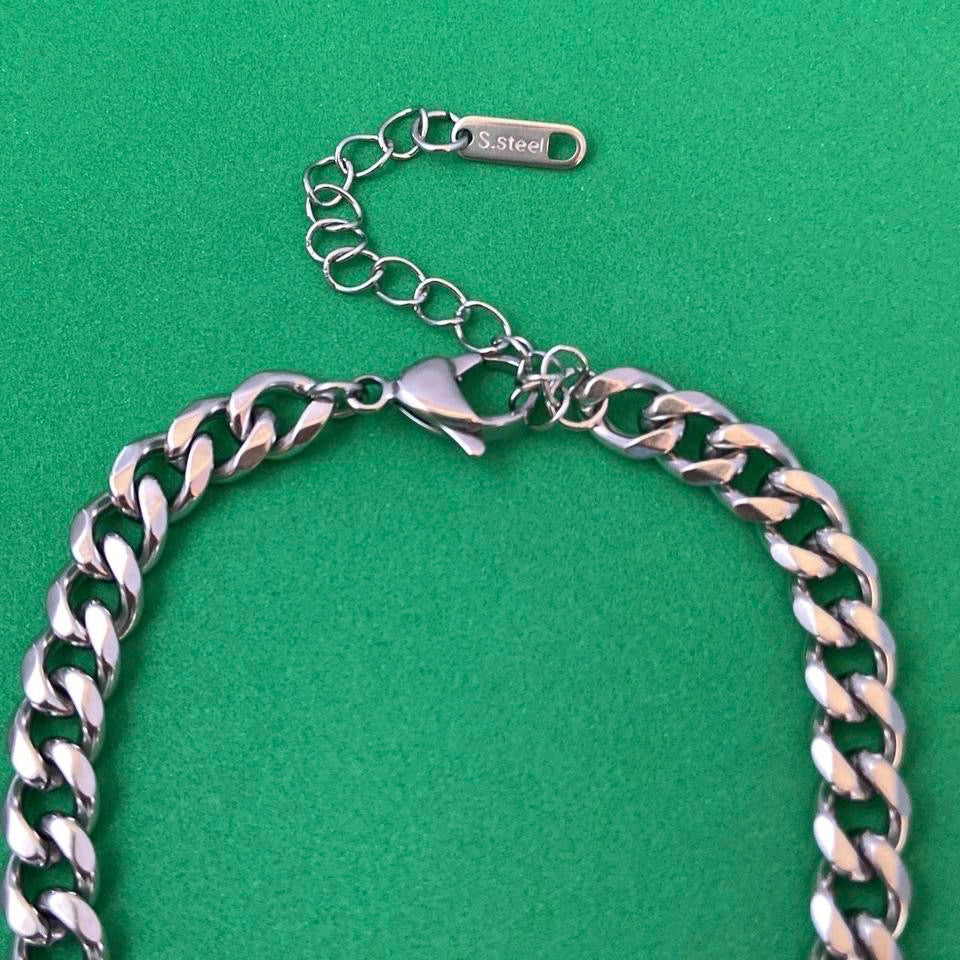 Titanium Steel Cuban Link Bracelet for Men Women,Punk Hip Hop Bracelet