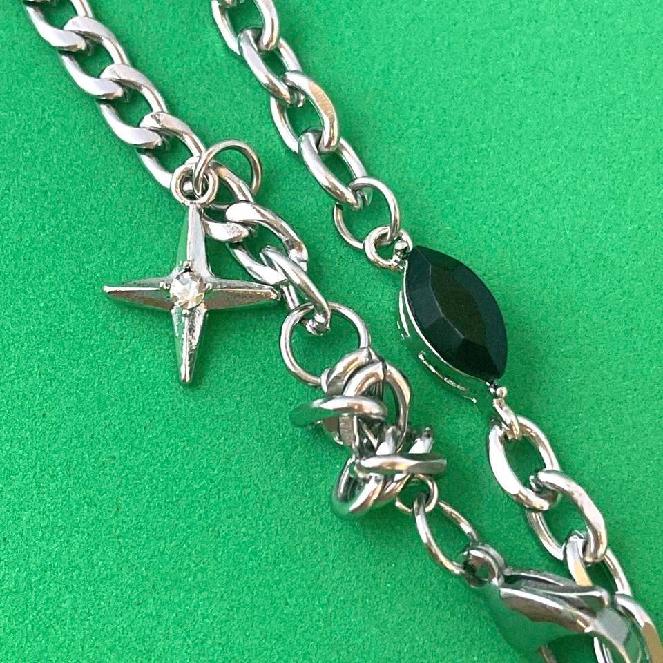 Titanium Steel Star Cross Pendant Necklace for Men Women,Cross Necklace