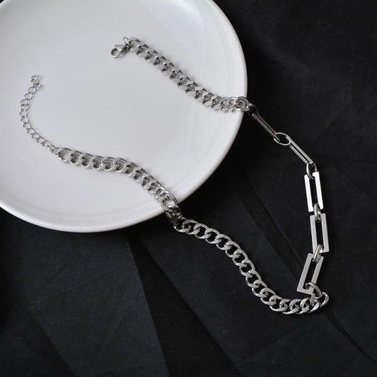 Titanium Steel Link Chain Necklace for Men Women,Punk Hip Hop Necklace