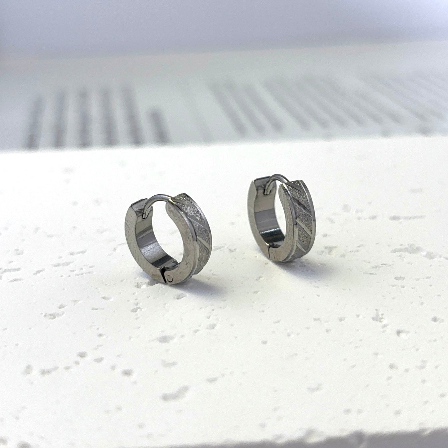 Titanium Steel Small Hoop Earrings for Men Women,Unisex Punk Hip Hop Earrings