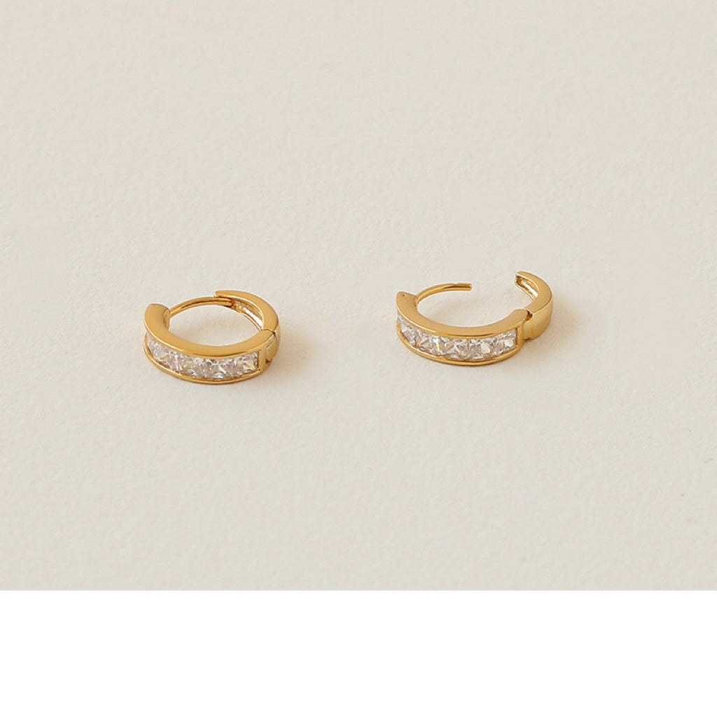 CZ Small Hoop Earrings for Women Men