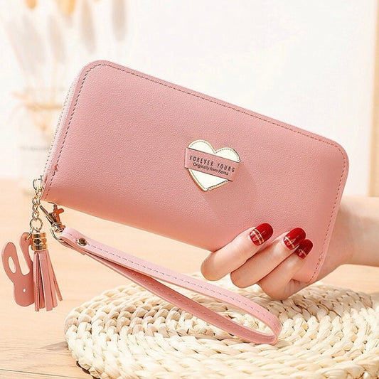 Wallet for Women,Fashion Leather Zipper Wallet,Large Capacity Long Waalet Credit Card Holder Clutch Wristlet