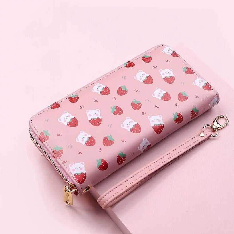 Wallet for Women,Leather Zipper Wallet,Large Capacity Long Wallet Credit Card Holder Coin Purse Clutch Wristlet