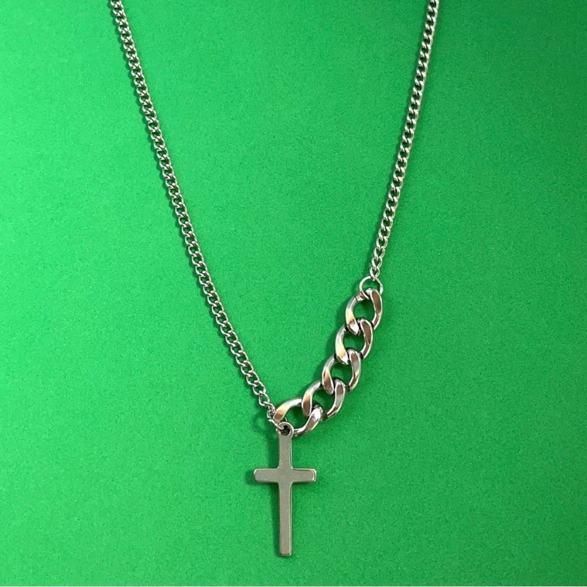 Titanium Steel Cross Pendant Necklace for Men Women