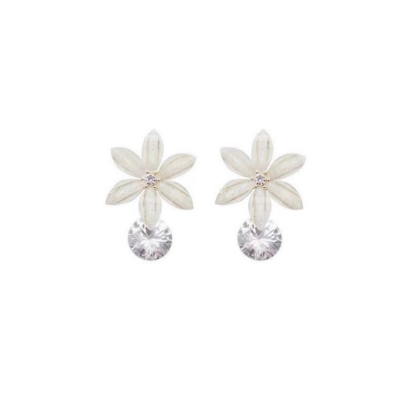 Crystal Flower Stud Earrings for Women