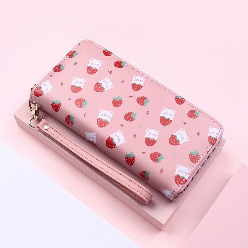 Wallet for Women,Leather Zipper Wallet,Large Capacity Long Wallet Credit Card Holder Coin Purse Clutch Wristlet