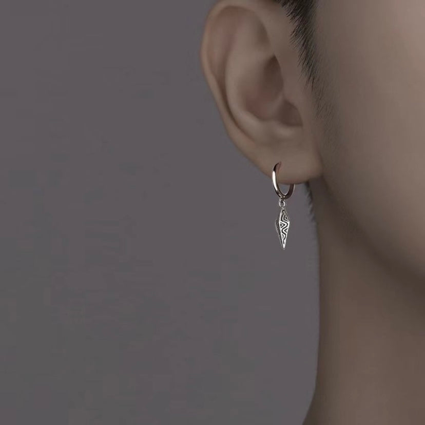 925 Silver Plated Dangle Drop Earrings for Men Women