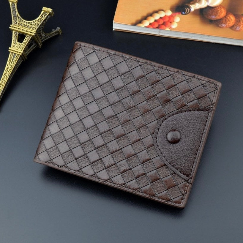 Wallet for Men,Fashion Trifold Snap Closure Small Wallet,Credit Card Holder with ID Window