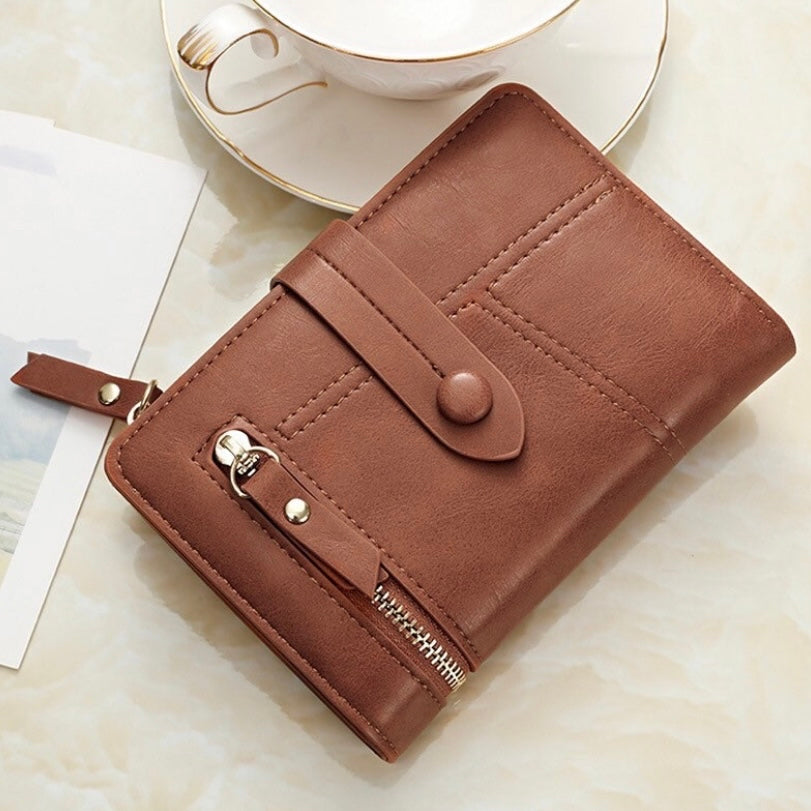 Wallet for Women,Fashion Trifold Snap Closure Wallet,Credit Card Holder Coin Purse with ID Window