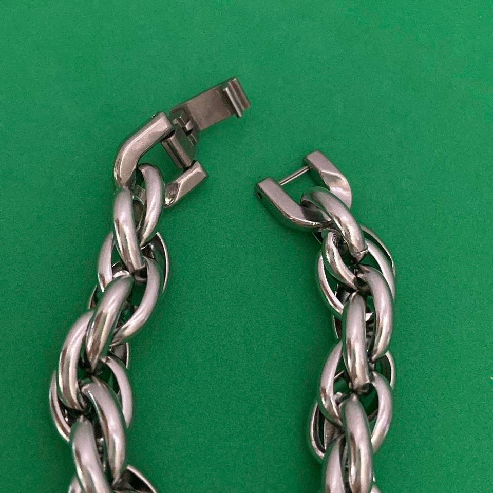 Titanium Steel Link Chain Bracelet for Men Women,Punk Hip Hop Bracelet