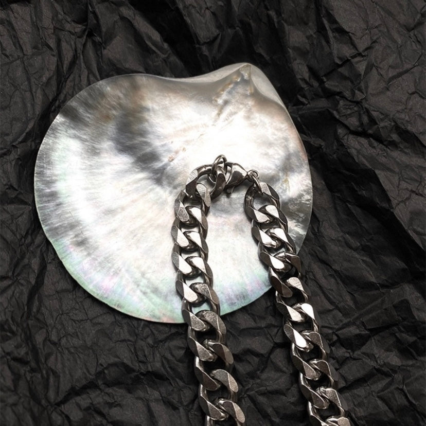 Titanium Steel Cuba Link Chain Necklace for Men Women,Punk Hip Hop Necklace