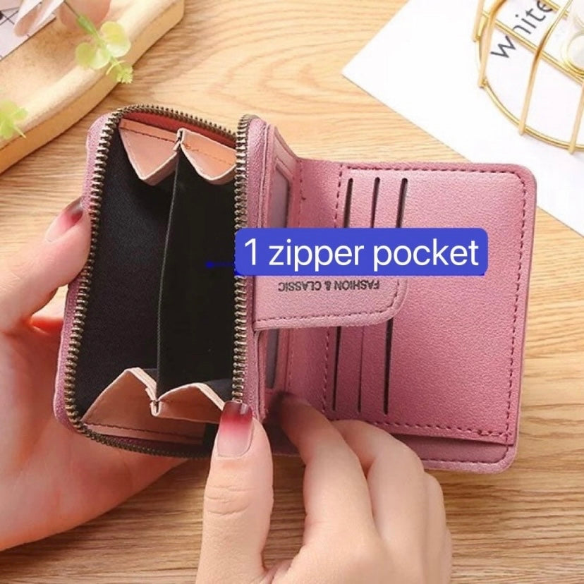 Wallet for Women,Bifold Snap Closure Short Wallet for Girls,Credit Card Holder Coin Purse with ID Window