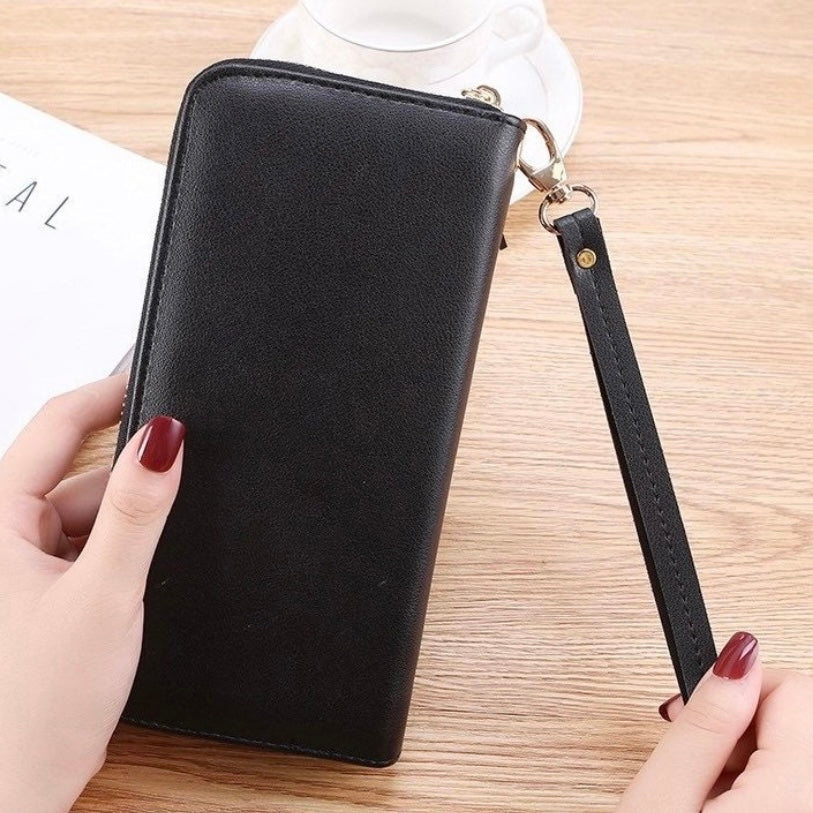 Wallet for Women,Fashion Leather Zipper Wallet,Large Capacity Long Wallet Credit Card Holder Coin Purse Clutch Wristlet