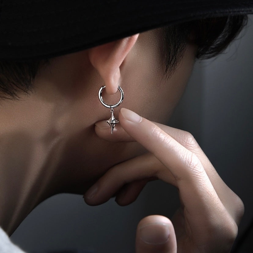 Star Dangle Drop Earrings for Men Women