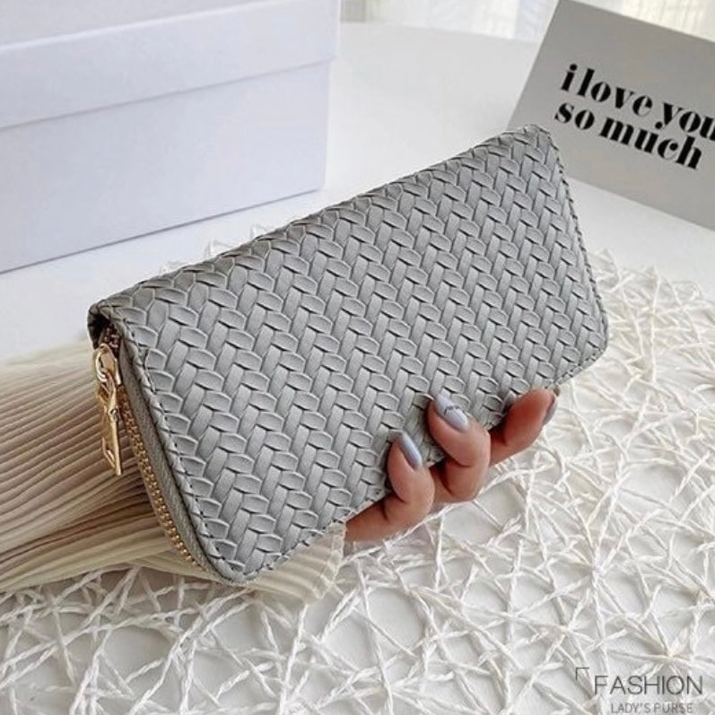 Wallet for Women,Fashion Leather Zipper Wallet,Large Capacity Long Wallet Credit Card Holder Clutch Wristlet