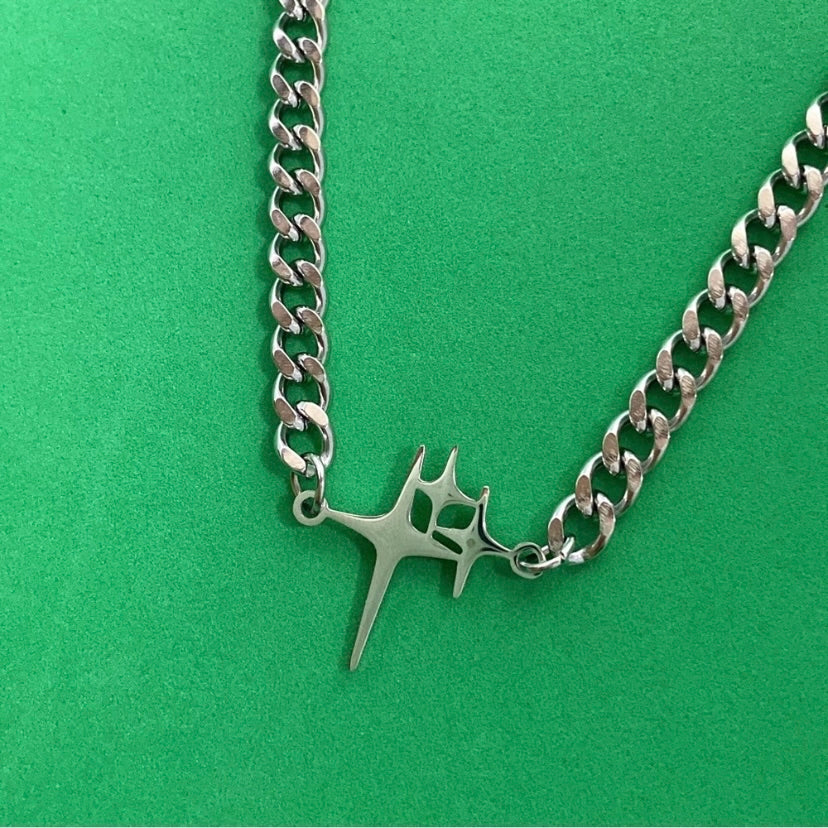 Titanium Steel Star Pendant Necklace for Men Women,Unisex Punk Hip Hop Necklace