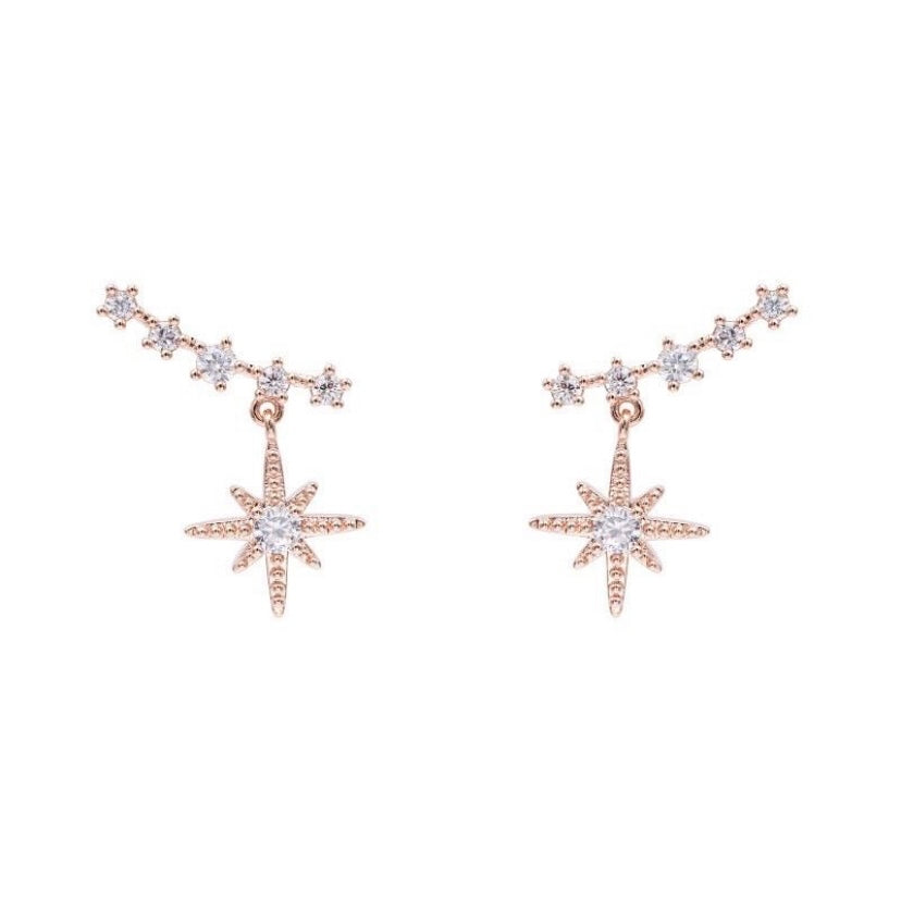 CZ Cubic Zirconia Six-Pointed Star Stud Earrings for Women