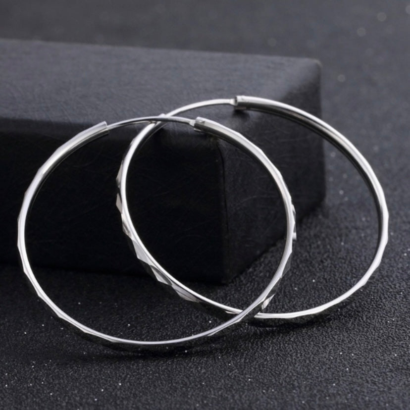 925 Silver Plated Hoop Earrings for Women