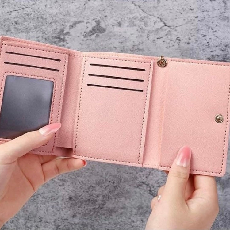 Wallet for Women,Cute Wallet,Trifold Snap Closure Short Wallet for Girls,Credit Card Holder with ID Window