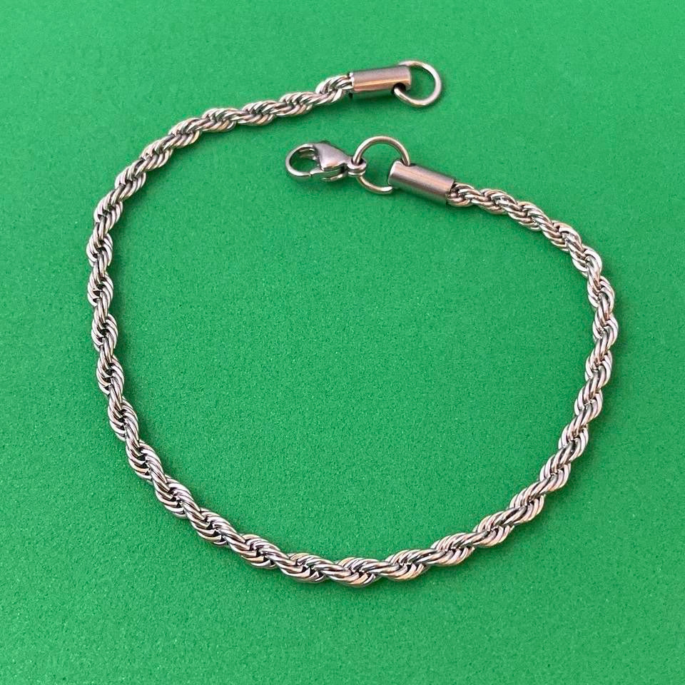 925 Silver Plated Link Chain Bracelet for Men Women