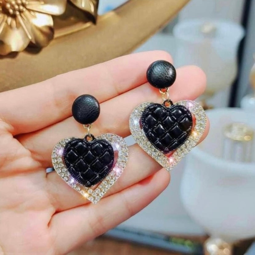 Women's Love Heart Dangle Drop Earrings