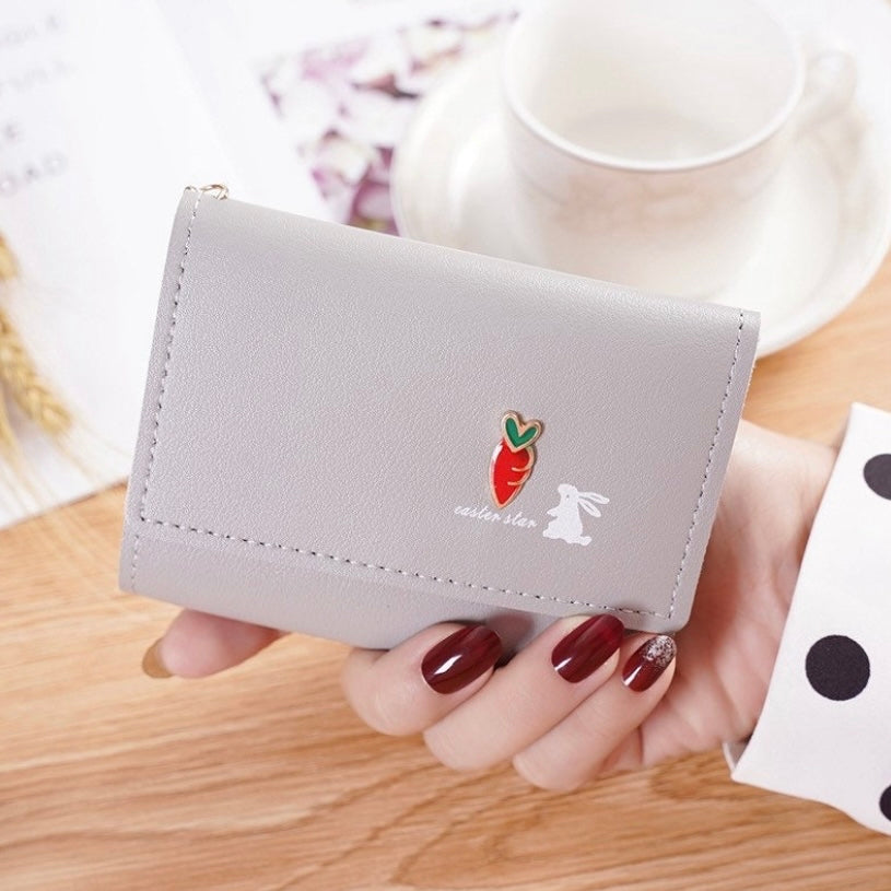 Short Wallet for Women,Snap Closure Trifold Wallet for Girls,Credit Card Holder with ID Window