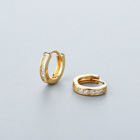 CZ Small Hoop Earrings for Women Men