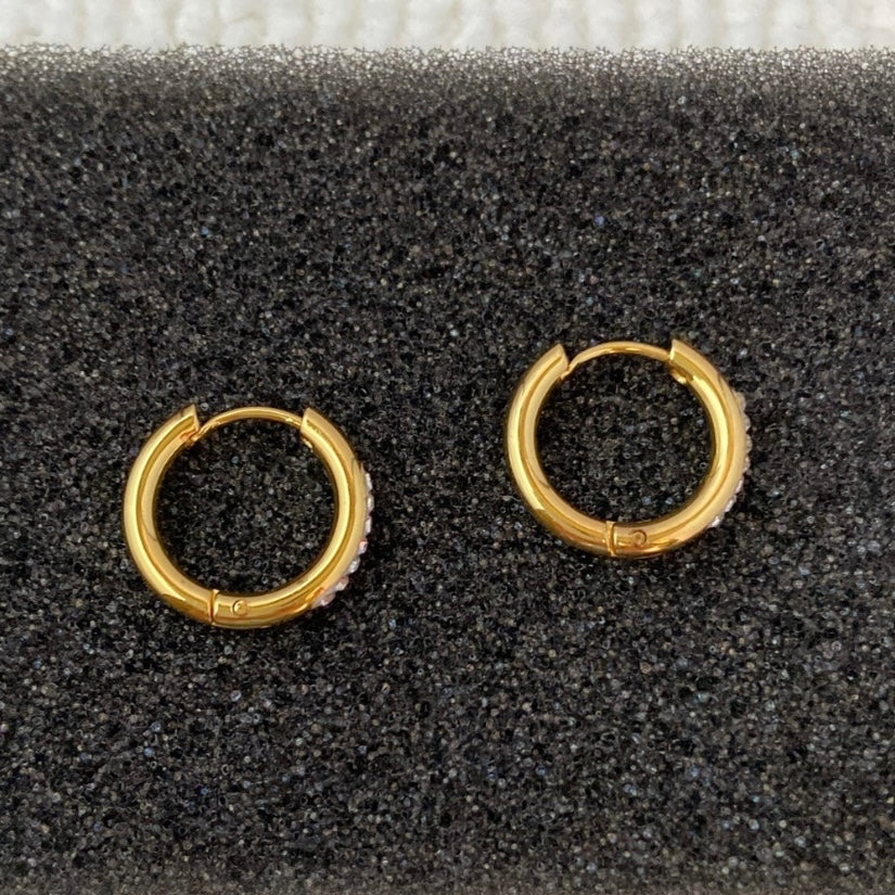 925 Silver Plated CZ Small Hoop Earrings for Men Women