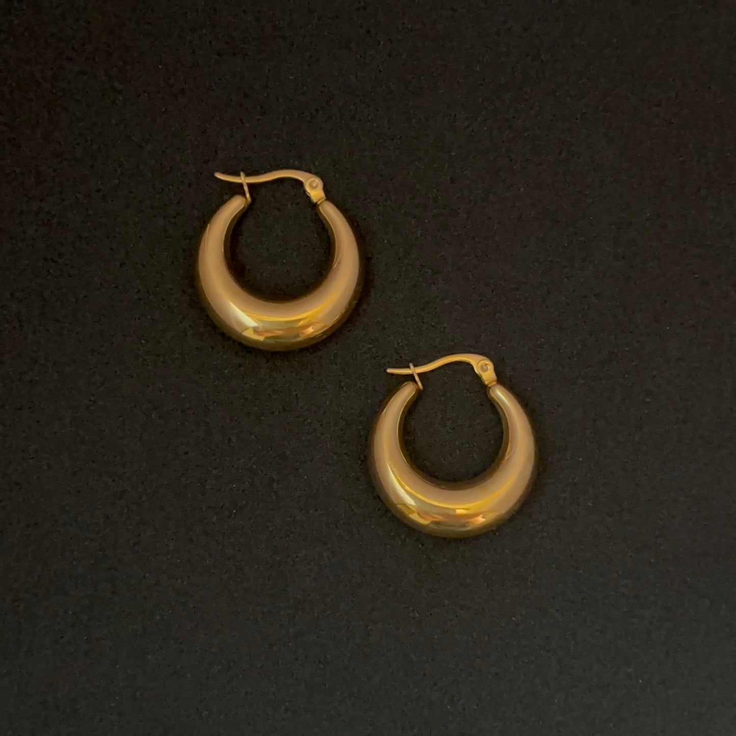 18K Gold Plated Chunky Hoop Earrings for Women