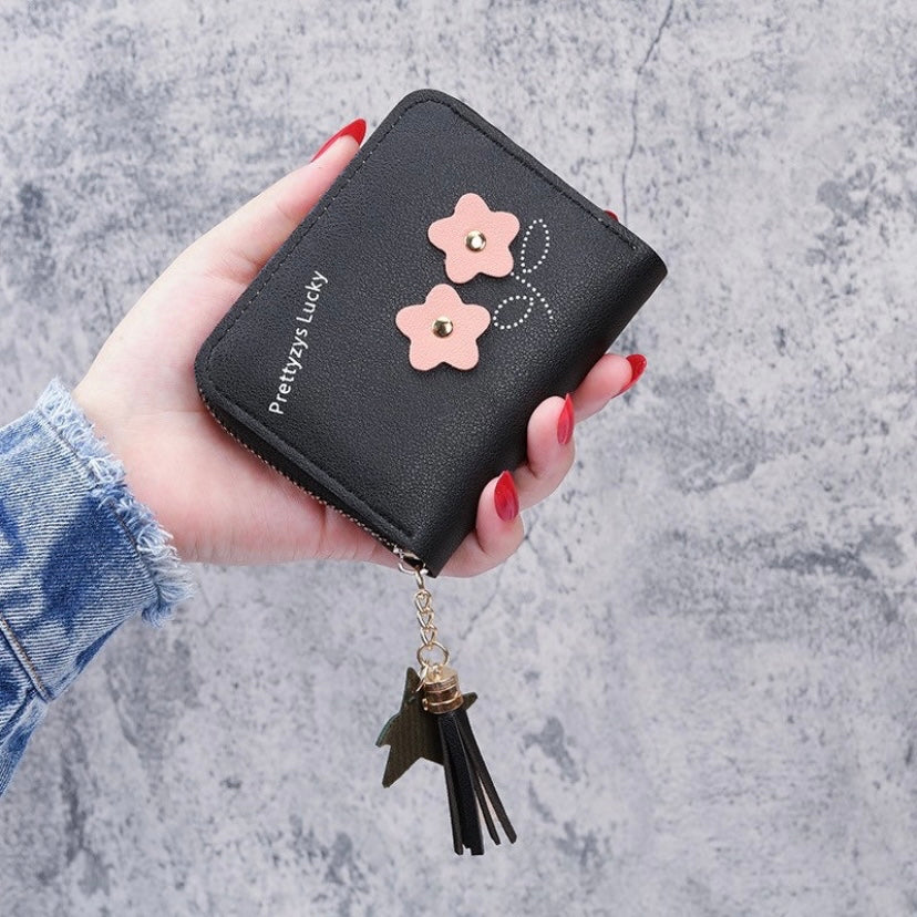 Wallet for Women,Cute Flower Wallet,Short Wallet for Girls,Credit Card Holder Coin Purse