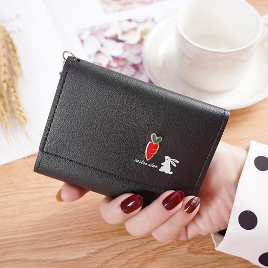 Short Wallet for Women,Snap Closure Trifold Wallet for Girls,Credit Card Holder with ID Window