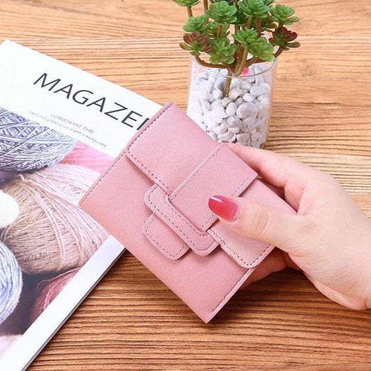 Wallet for Women,Trifold Snap Closure Short Wallet for Girls,Credit Card Holder with ID Window