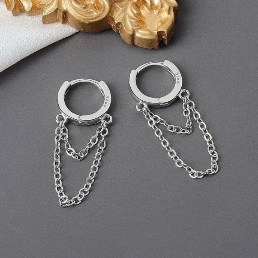 18K Gold Plated Tassel Chain Dangle Drop Earrings for Women