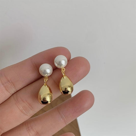 18K Gold Plated Metal Teardrop Dangle Drop Earrings for Women