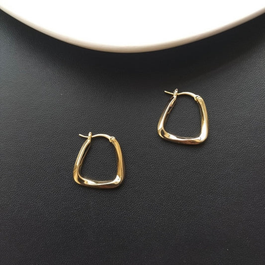 18K Gold Plated Geometric Square Hoop Earrings for Women