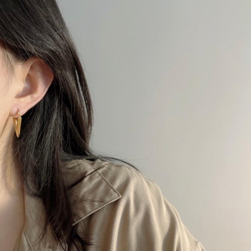 18K Gold Plated Geometric Triangle Dangle Drop Earrings for Women