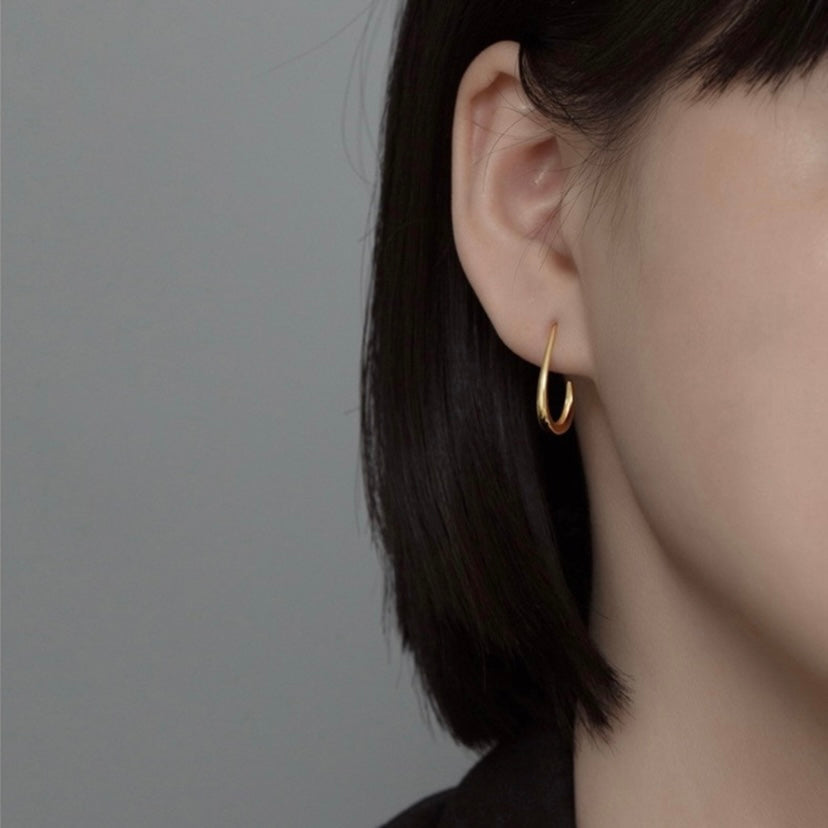 18K Gold Plated Open Hoop Earrings for Women