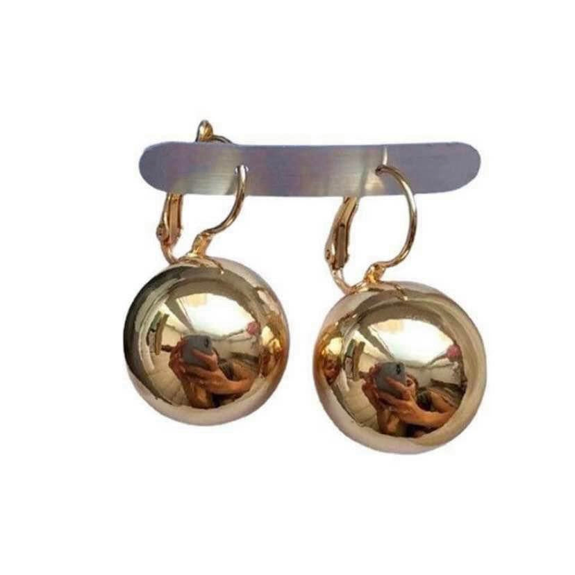 18K Gold Plated Round Ball Dangle Drop Earrings for Women