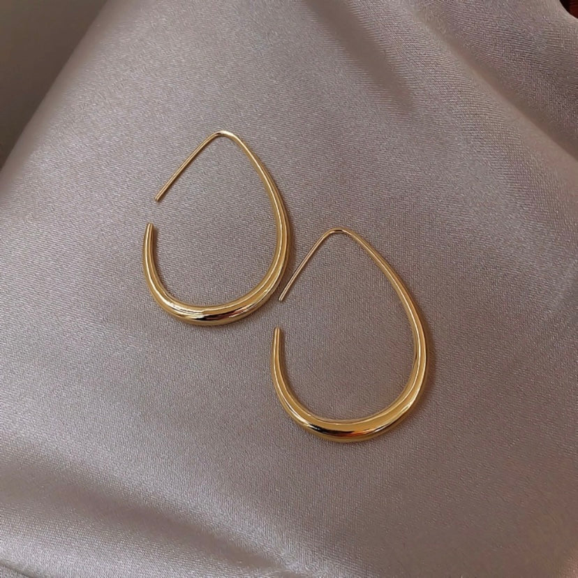 18K Gold Plated Open Hoop Earrings for Women