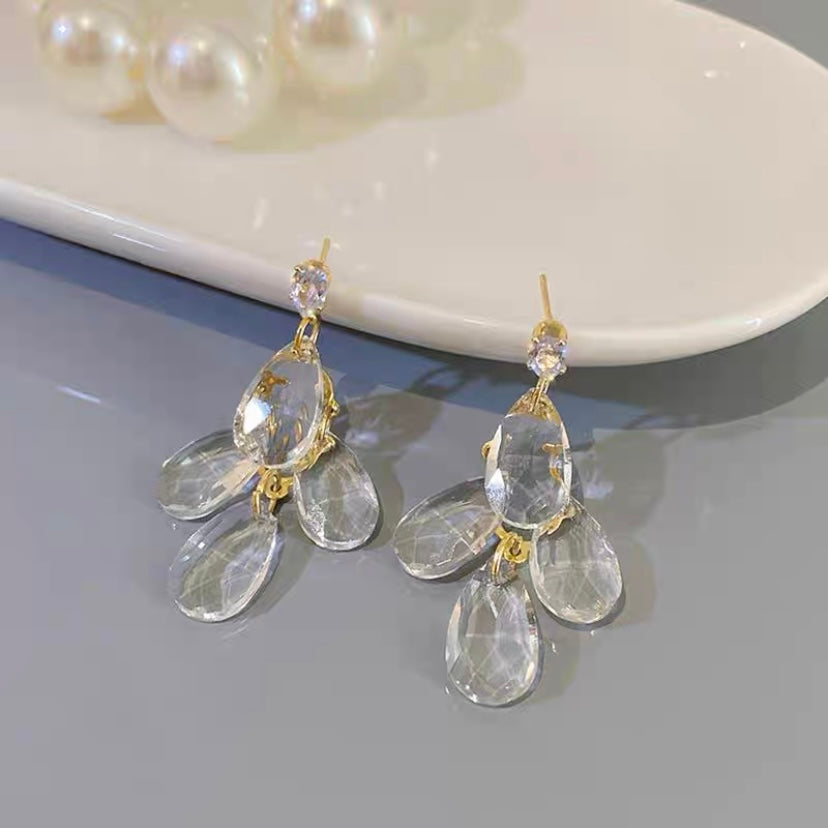 Crystal Teardrop Drop Dangle Earrings for Women