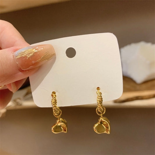 18K Gold Plated Love Heart Dangle Drop Earrings for Women