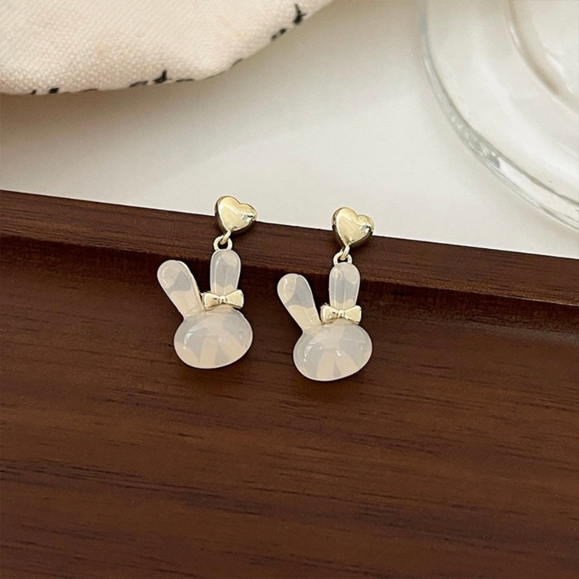 Bunny Stud Earrings for Women,Cute Opal Rabbit Earrings for Girls,Animal Earring